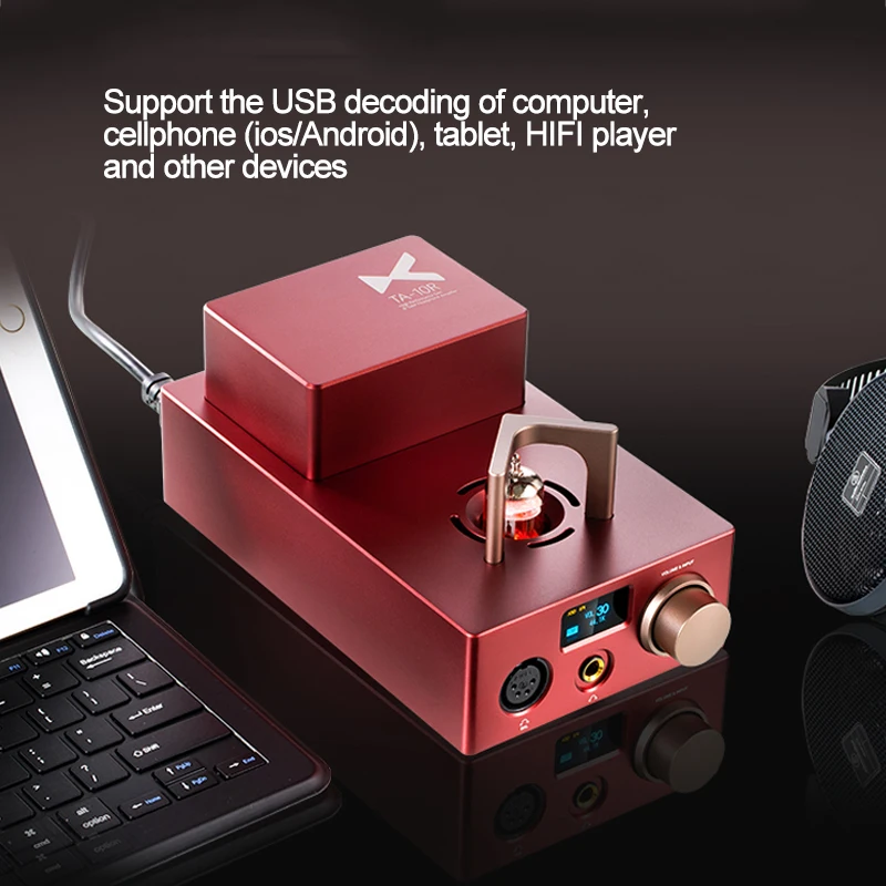 XDUOO TA-10R Tube Headphone Amp AK4493EQ DAC ECC82/12AU7 Tube Amplifier XMOS USB DSD DAC CLASS A Headphone Amplifier TA10R