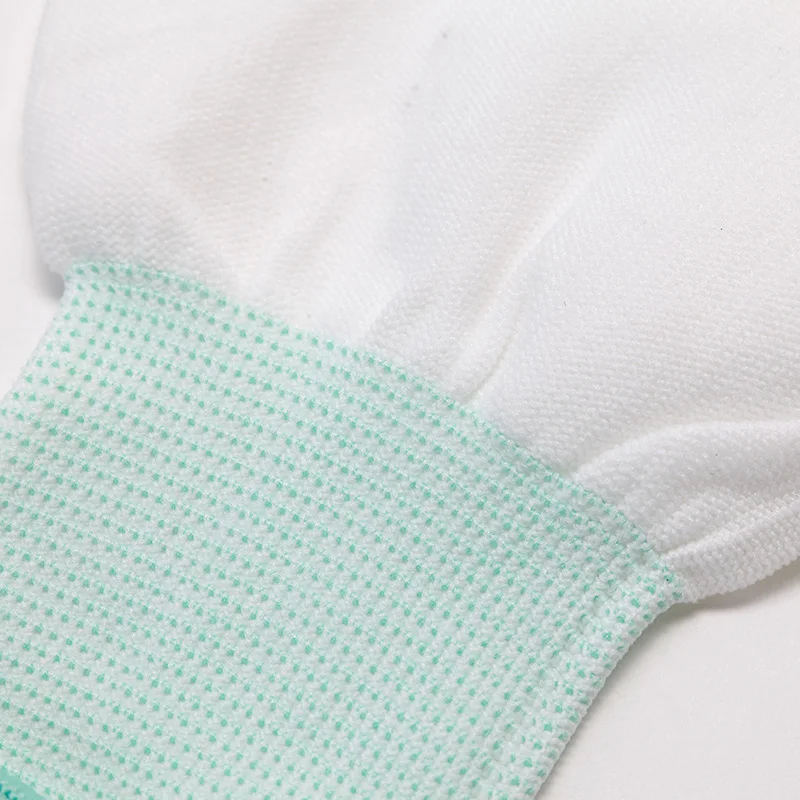 H-6009N Guantes de punto de nailon con dedos de palma recubiertos de PU, antideslizantes, transpirables para mantenimiento de semiconductores electrónicos