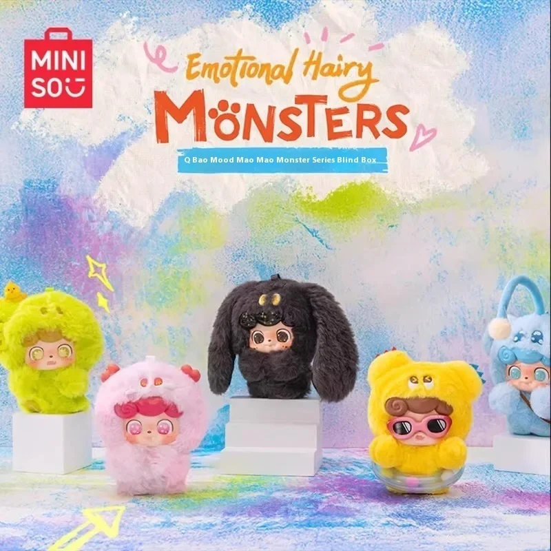 

Hot Baby Three 6Pcs Q Bao Mood Mao Mao Strange Plush Series Blind Box Trend Vinyl Doll Ornaments Bag Pendant Collectible Gifts