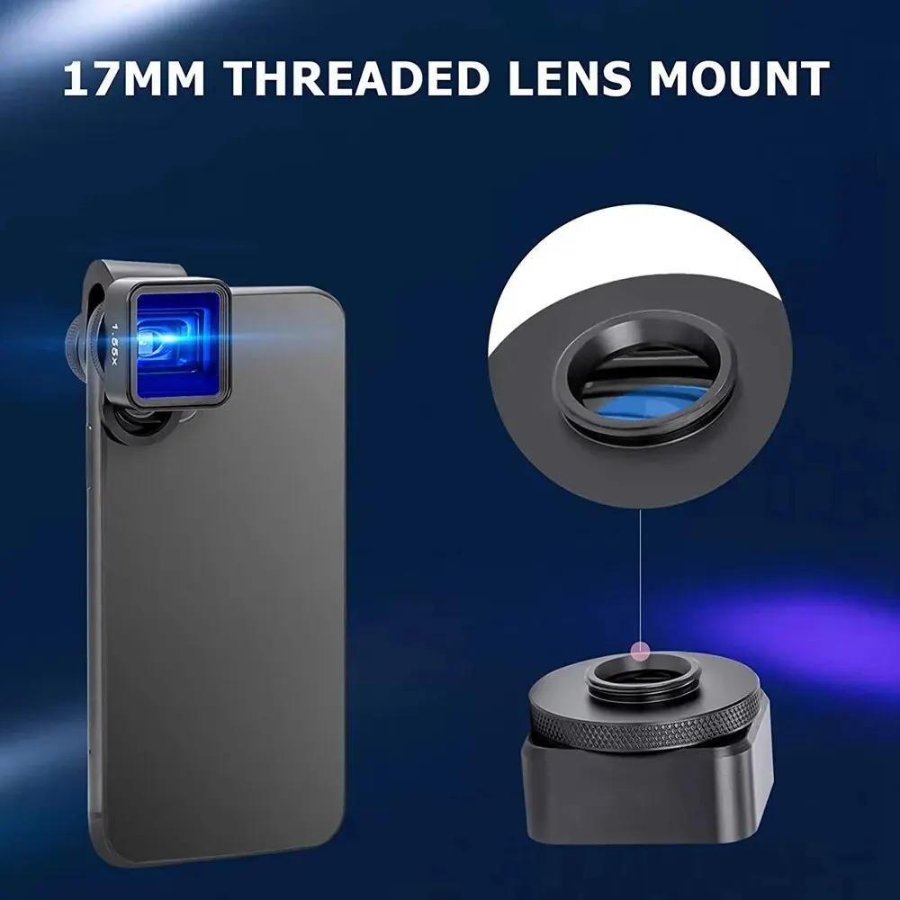 1.33X Anamorphic Lens Filmmaking Phone Camera Lens Mobile Phone Video Widescreen Movie Lens by Filmic Pro App for iPhone Samsung