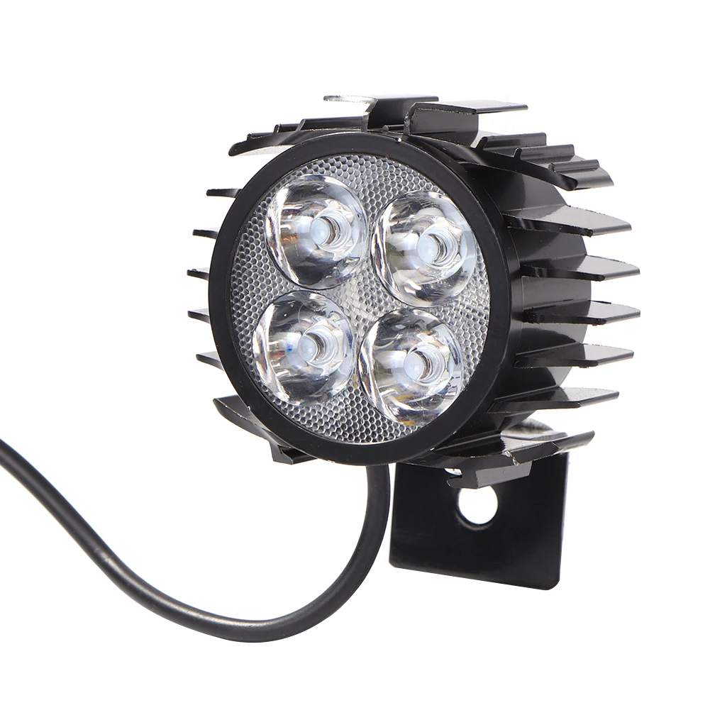 Luce anteriore per bicicletta impermeabile 12W 4LED Ebike ciclismo lanterna corno torce elettriche