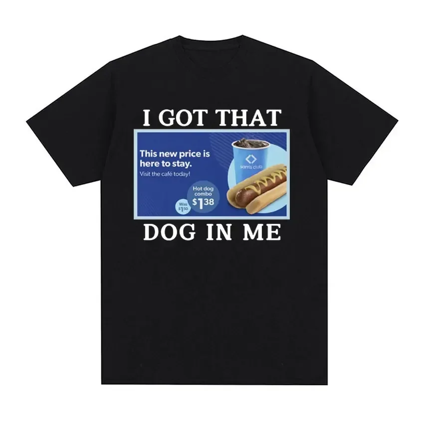 I Got That Dog in Me Costco Pattern Tshirt Fun Kirkland Hot Dog Memory Tshirt Women\'s Retro Style Short sleeved Tshirt