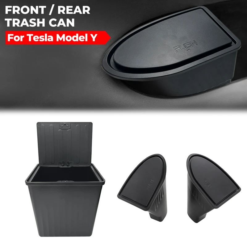 Per Tesla Model Y porta anteriore pattumiera tipo pressa posteriore pattumiera sotto il sedile Organizer scatola portaoggetti in ABS accessori per