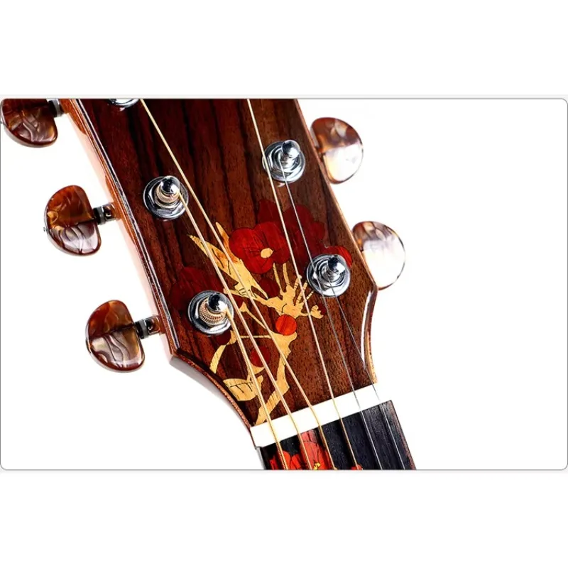 China Manufacturer Custom Brand High End Artwork All Solid Wooden Acoustic Guitar