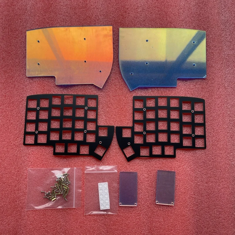 

Lily58 Split Keyboard Case FR4 Plate Custom Colourful/Black/Frosted Acrylic Material Screen Cover for MX Switch Split Keyboards