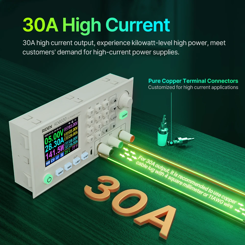 RD 1500W PSU 6030W RD6030 60V 30A DC 조정 가능한 스텝 다운 전압 벤치 레귤레이티드 파워 서플라이 벅 컨버터 배터리 충전