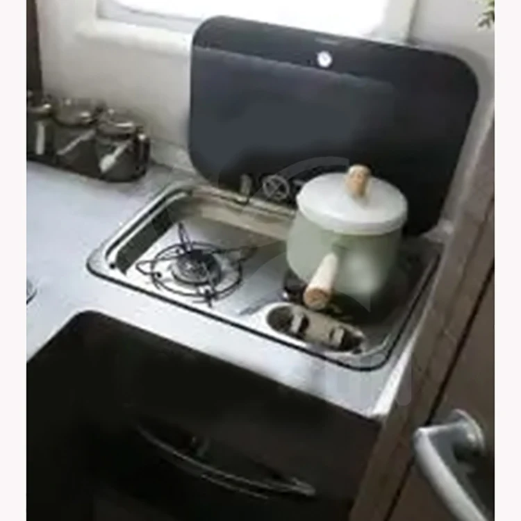 304 الفولاذ المقاوم للصدأ RV موقد غاز غطاء من الزجاج المقسى موقد غاز متنقل 3.97 كجم الوزن مقطورة موقد غاز