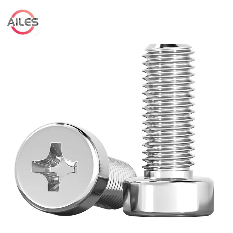 304 Stainless Steel M2 M2.5 M3 M4 M5 Cross Recessed Thin Low Short Head Screws Cross Recessed Cheese Head Bolts GB822