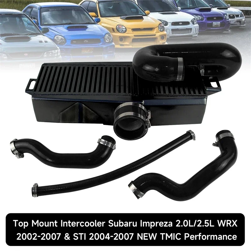 For Subaru Impreza WRX STI 2.0/2.5L Turbo 04-07 Saab 9-2x Aero 05–06 Black Top Mount Intercooler Hose Kit