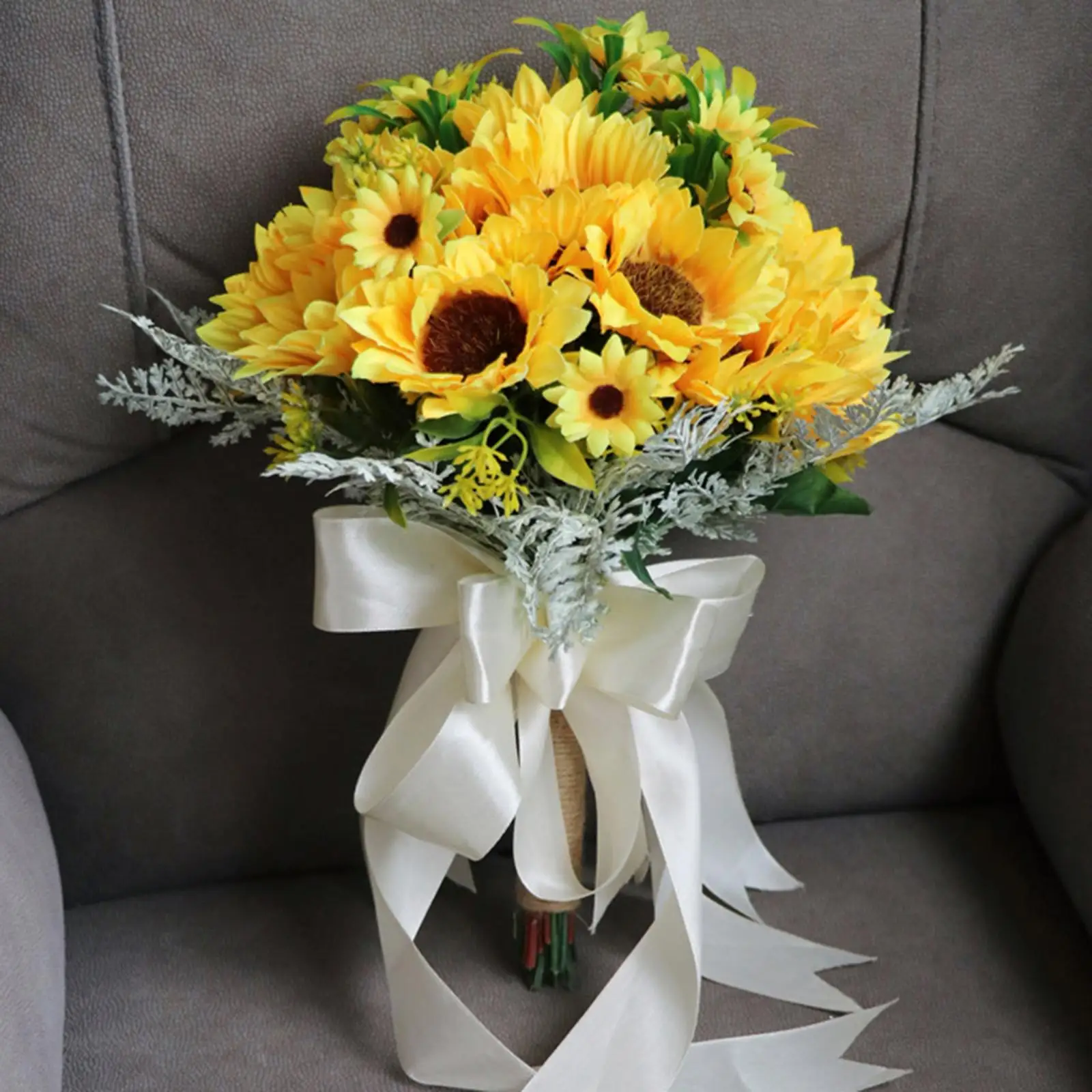 Handmade Sunflower Wedding Bouquets Holding Bouquet, for Wedding Party Engagement Party