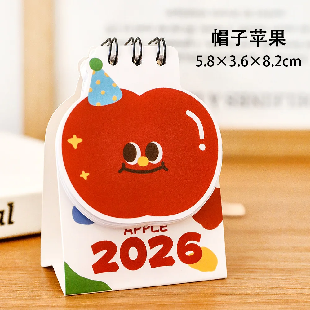 

Настольный календарь Mini Apples на 2026 год, красочный милый план, дырокол, подарочный настольный календарь, офисные настольные украшения