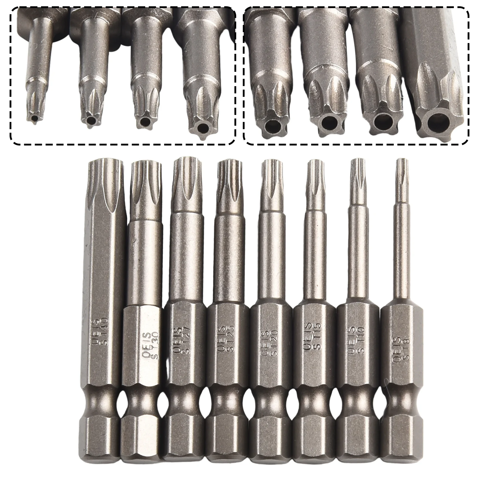 Hex Shank Screwdriver Bits Set, 5 Ponto Torx Screwdriver Bits, mm, Sem esforço