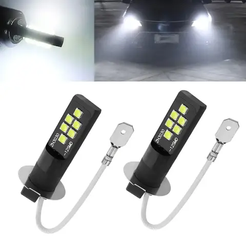 2Pcs H3 Led Headlight  Car Fog Light Bulbs Auto DRL Lamps Led Canbus 30W 12V 24V 3000K 6000K 12000K