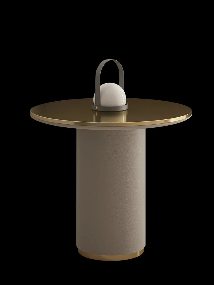 

Sofa side few stainless steel light luxury living room small round table simple creative balcony small coffee table