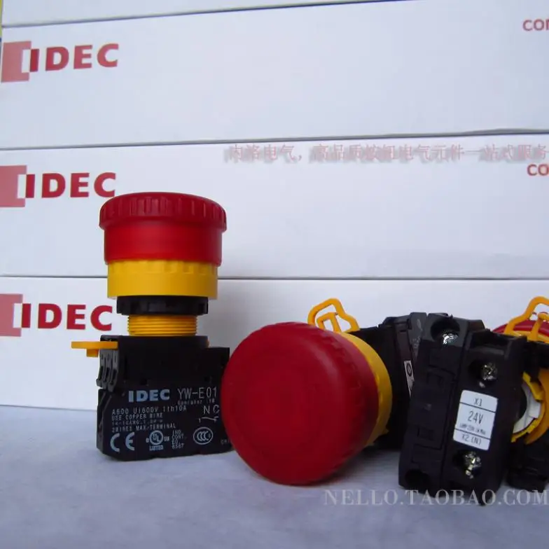 [ SA ]IDEC Izumi of Japan illuminated emergency stop switch 22mm YW1L-V4E01Q4R 1 NC LED DC24V--10PCS/LOT