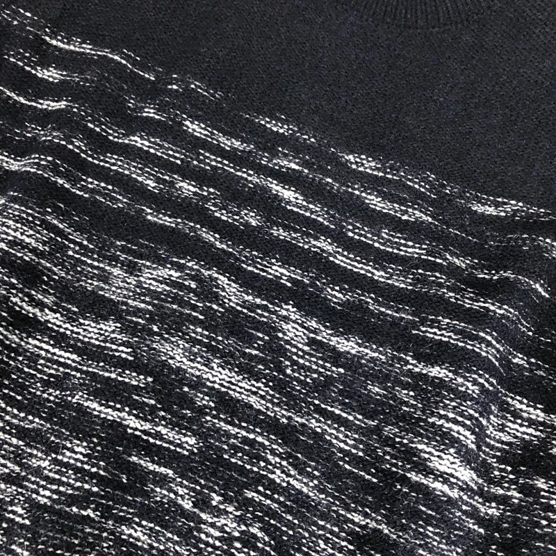 

Thiened Повседневный вязаный свитер для молодых мужчин Faionable Корейский шелковый свитер с цветочным принтом из двух предметов Прямая трубка Sle Длинный S...