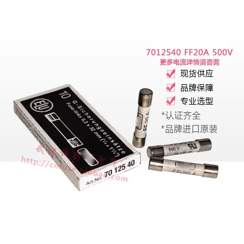 Fuse 7012540 FF 1A 1.6A 2A 3.15A 4A 5A 6.3A/8A/10A/12.5A 16A 20A 100mA 500mA 630mA 6*32 600V