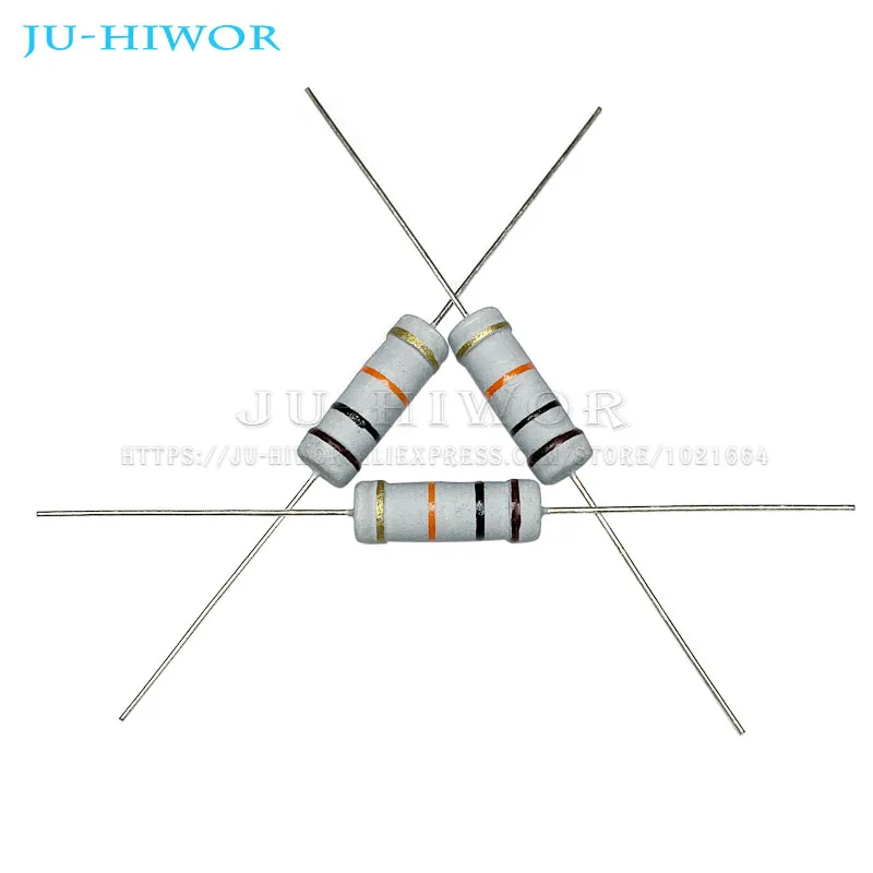 20pcs 3W 5% Metal Oxide Carbon Film Resistor 10 22 33 47 51 62 75 82 91 100 220 470 1K 10K 100K 2.2 4.7 22 47 100 220 470 R ohm