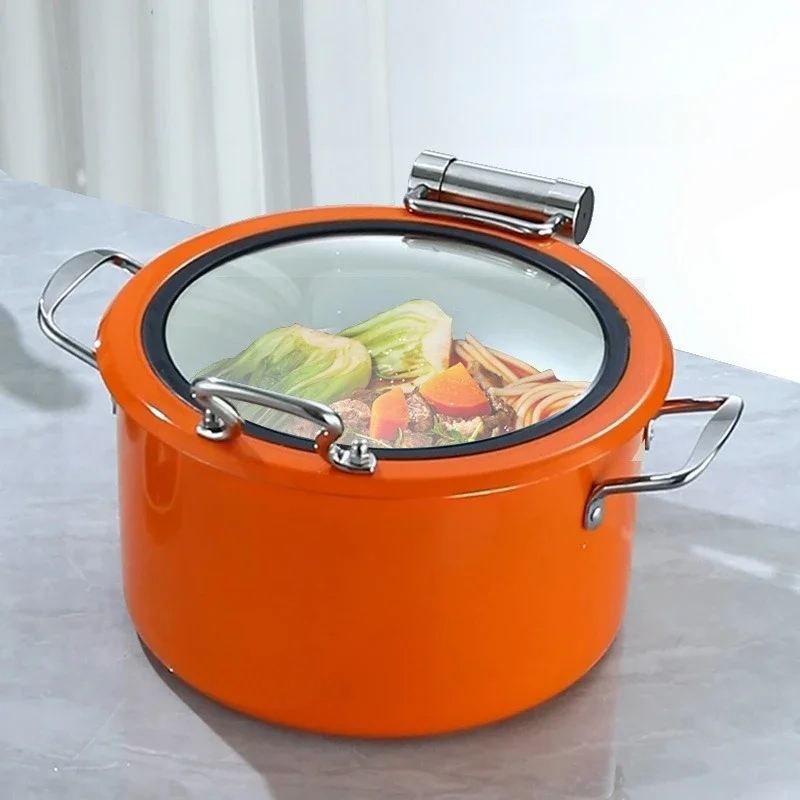 Hydraulic hotel with the same glass cover three-layer steel commercial buffet stove