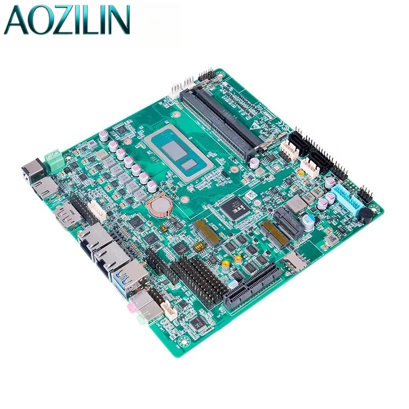 AOZILIN 1717cm Mini ITX Industrial X86 Motherboard For Self-service Kiosk 12-Core DDR5 Dual LAN 6COM Embedded Control Mainboard
