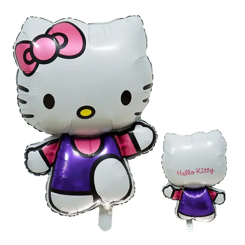 Décoration de ballon de fête Sanurgente pour filles, anniversaire mignon, mise en page de scène à thème pour enfants, décor de chambre Hello Kitty, cadeau Kawaii