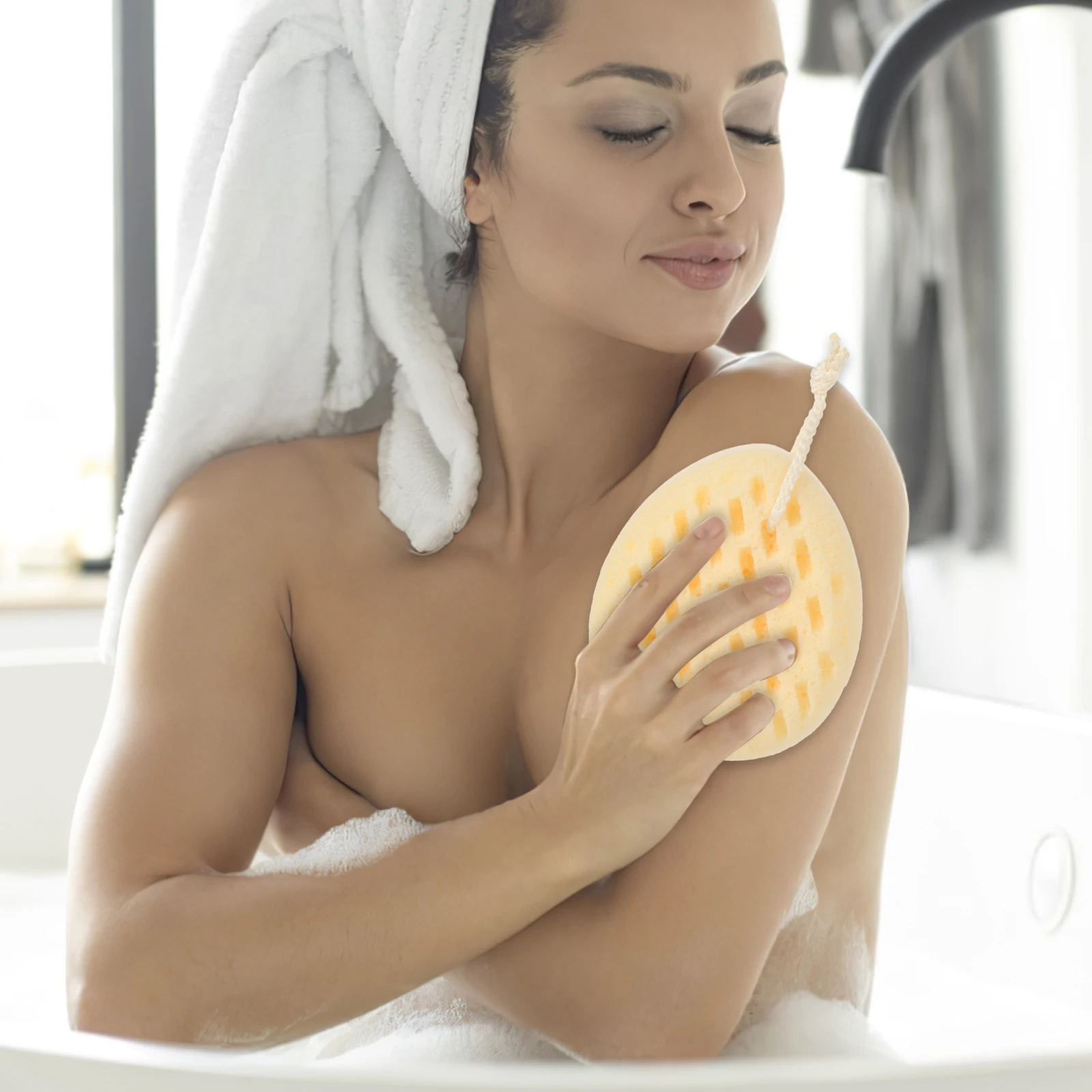 

Supple Bath Sponge Reusable Shower Scrubber Soft Gentle Body Exfoliating Back Scrubber Skin Cleaning Sponge Bath Supplies