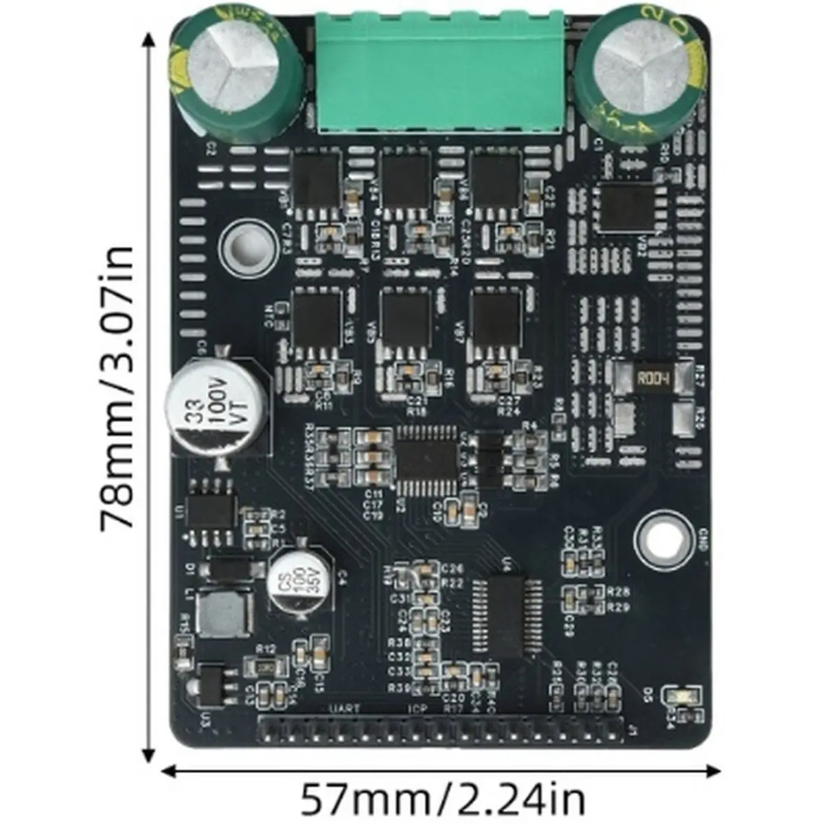 DC 6-80V 3-Phase Brushless DC (BLDC) Motor Controller/Driver Board - Sensorless, PWM Speed Control Supported