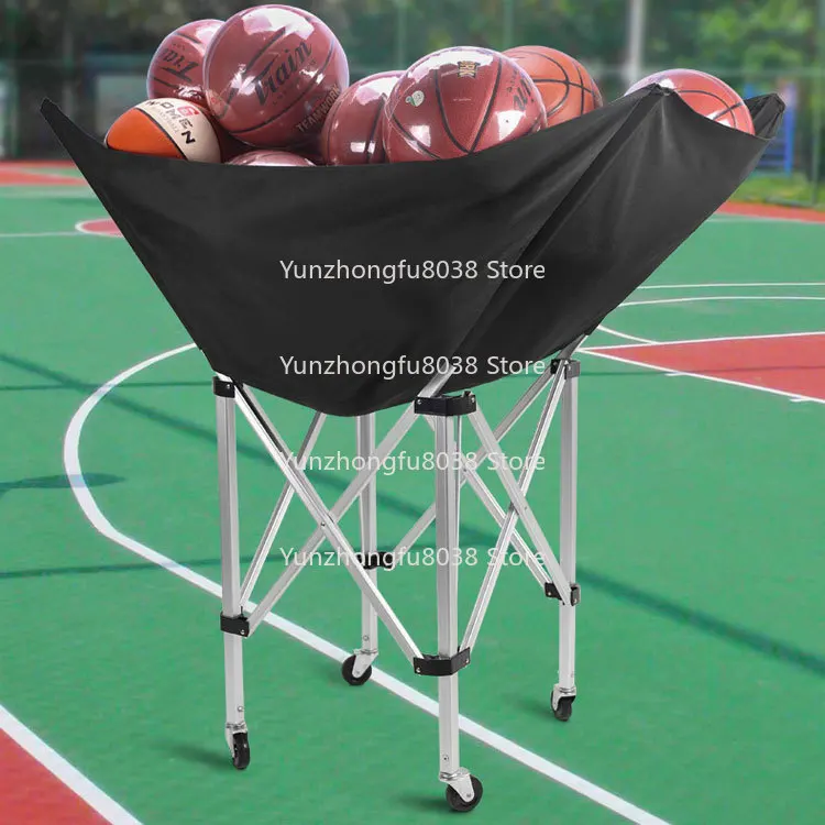 Custom Color Basketball Volleyball Football Sports Equipment Portable Folding Training Ball Cart with Wheels