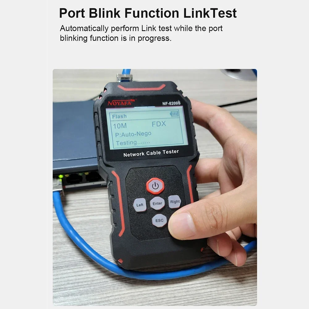 NOYAFA NF-8209S POE Wire Checker LCD Network Cable Tester Measure Length Cable LAN Test Network Tool Scan Cable Wiremap Tester