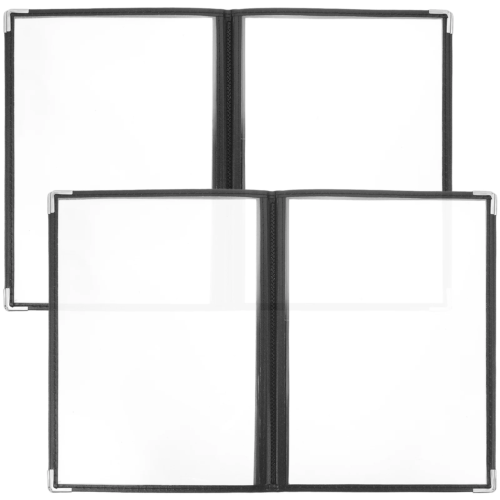 

2Pcs Clear PVC Menu Binder Cover Waterproof Flat Storage Design Rounded Corner Safe Grip for Restaurant Menu Book Protection