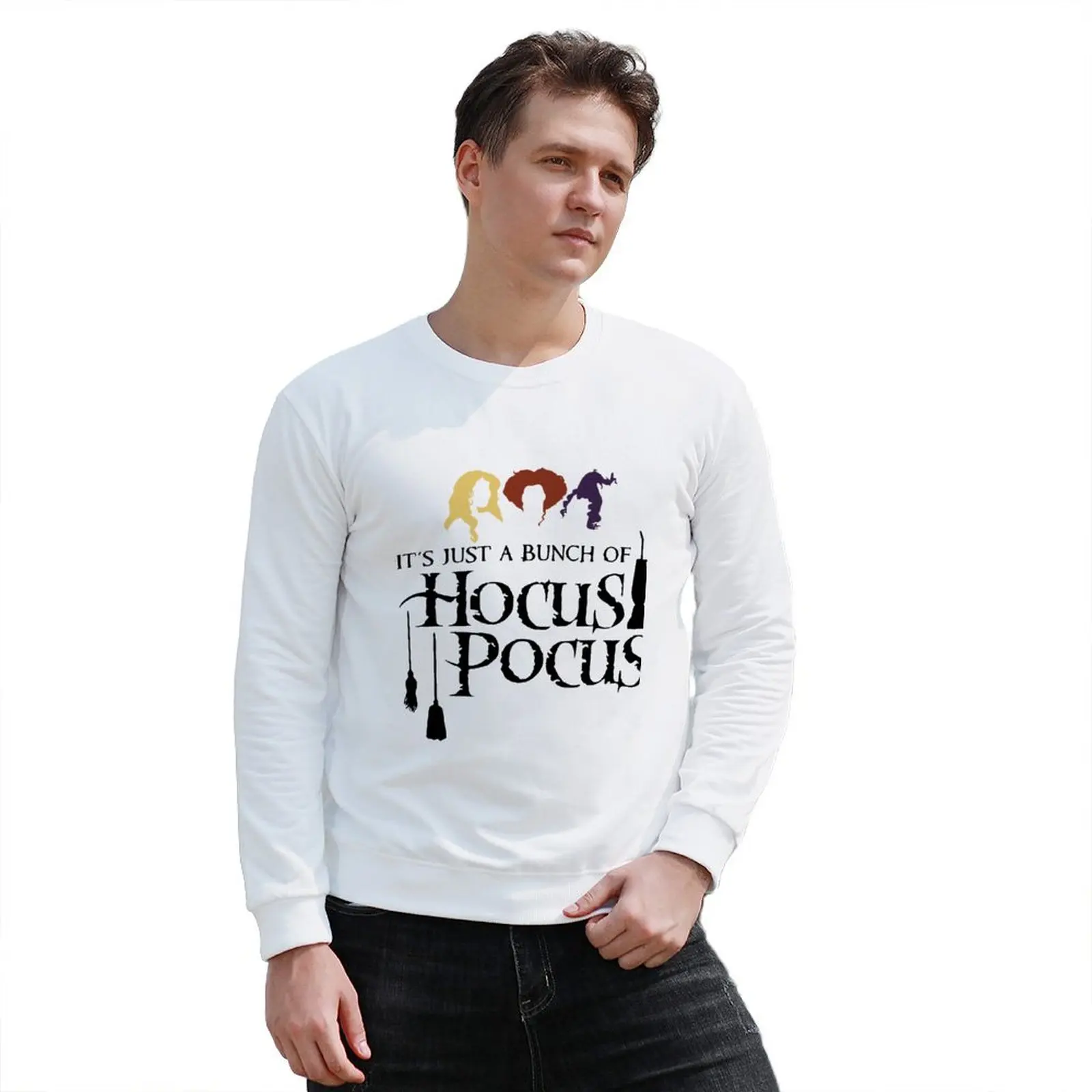 New It's Just a Bunch of Hocus Pocus Sweatshirt korean autumn clothes autumn men sweatshirt