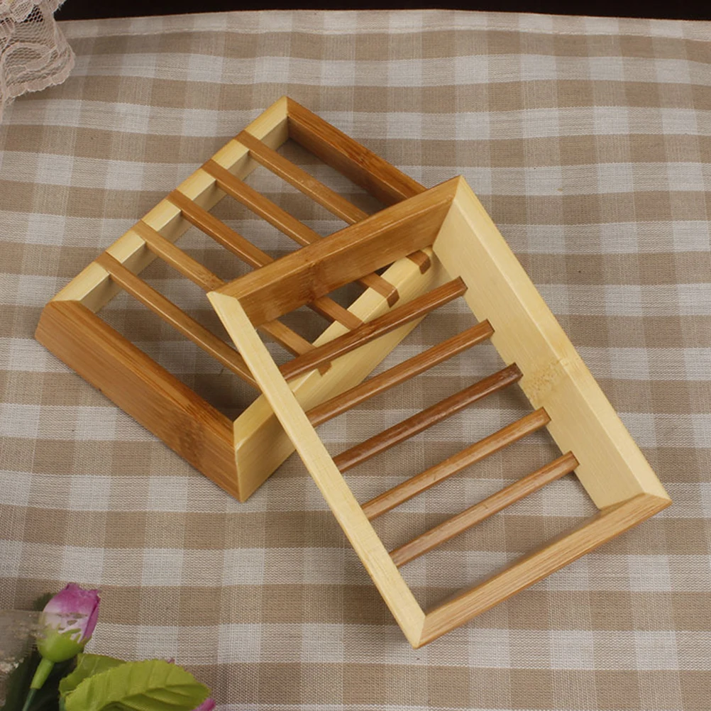 

Bamboo Soap Box Simple Logs Hand Polished Storage Container Leaking Holes Easy Clean Dry Bath Toiletries Tray Radian