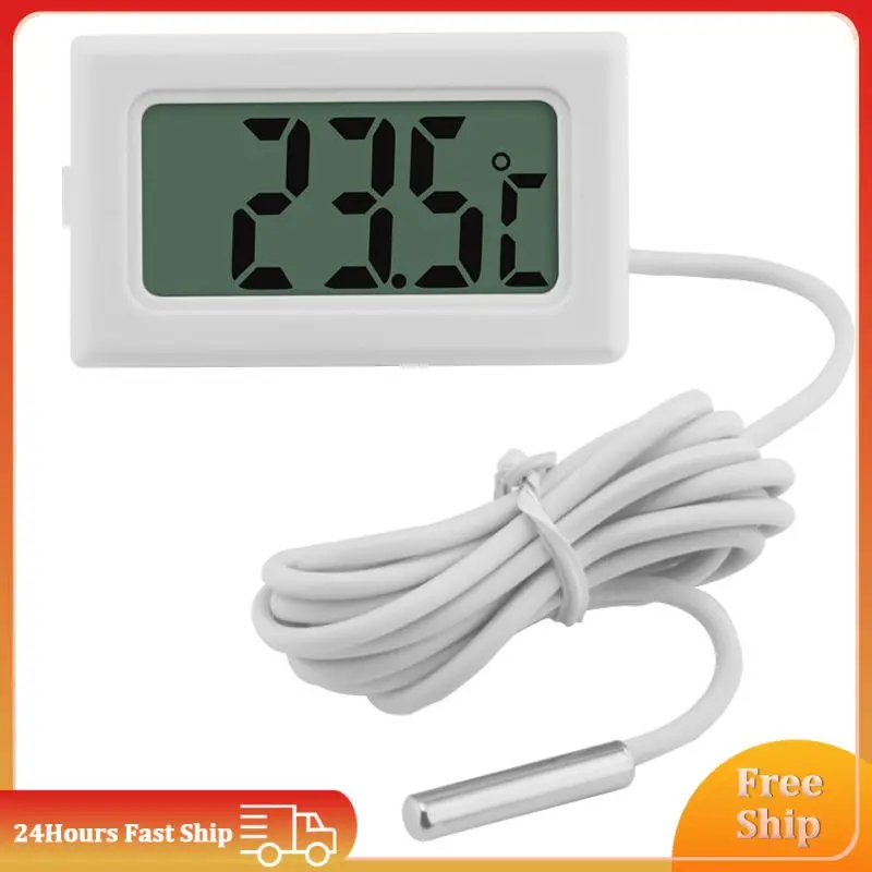 Mini LCD Digital Thermometer With Waterproof Probe Indoor Outdoor Convenient Temperature Sensor For Refrigerator Fridge Aquarium