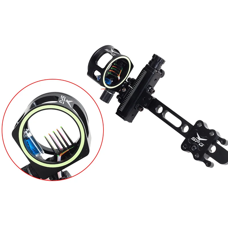 Imagem -03 - Arrow Sight Composto Bow Sight Target Hunting Long Rod Fine Ajustável Esquerda Direita Mão Apontando Tiro com Arco Vista Multi Pin