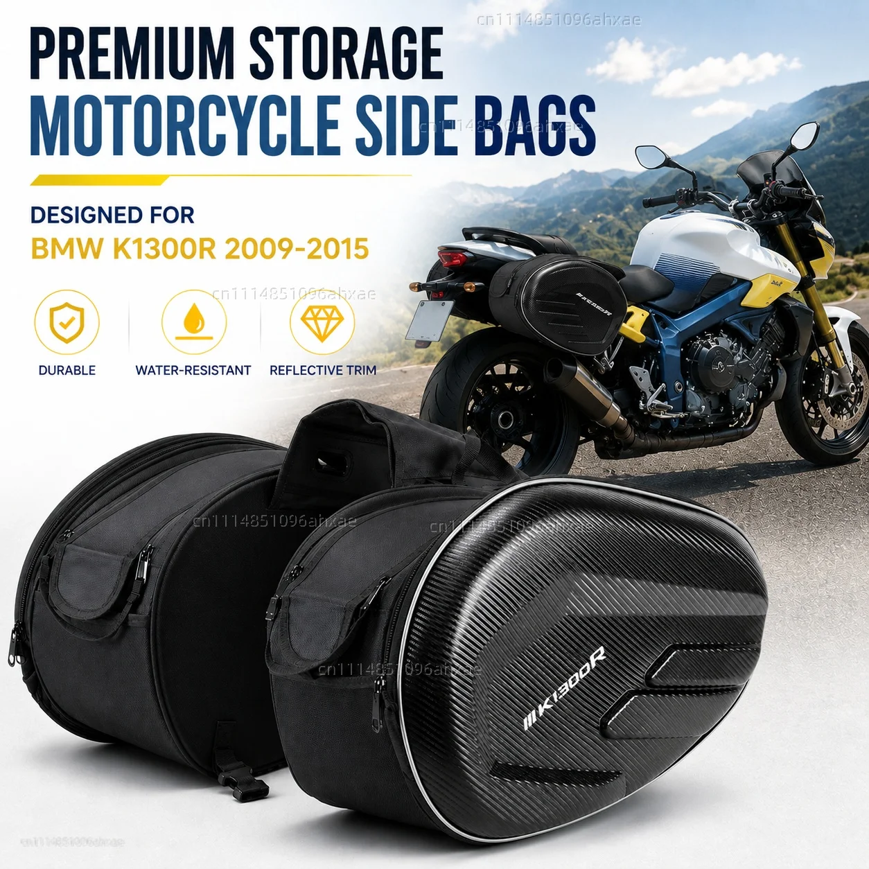 For BMW K1300R 2009-2015 2PCS Motorcycle Pannier Bags Luggage Saddle Bags Side Storage Fork Travel Pouch Box Motorcycle Side