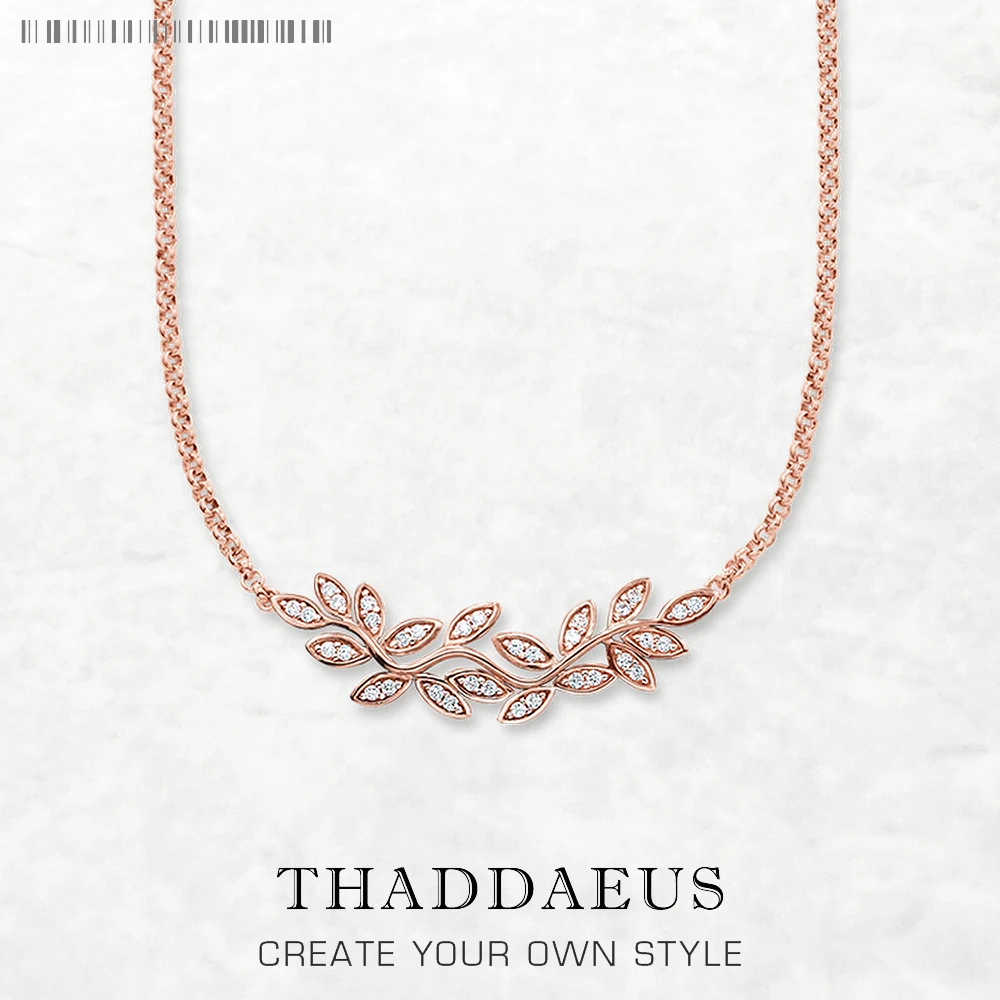 

Necklace Tendrils Leaves New Link Chain Fine Jewelry Europe 925 Stering Silver Romantic Gift For Women