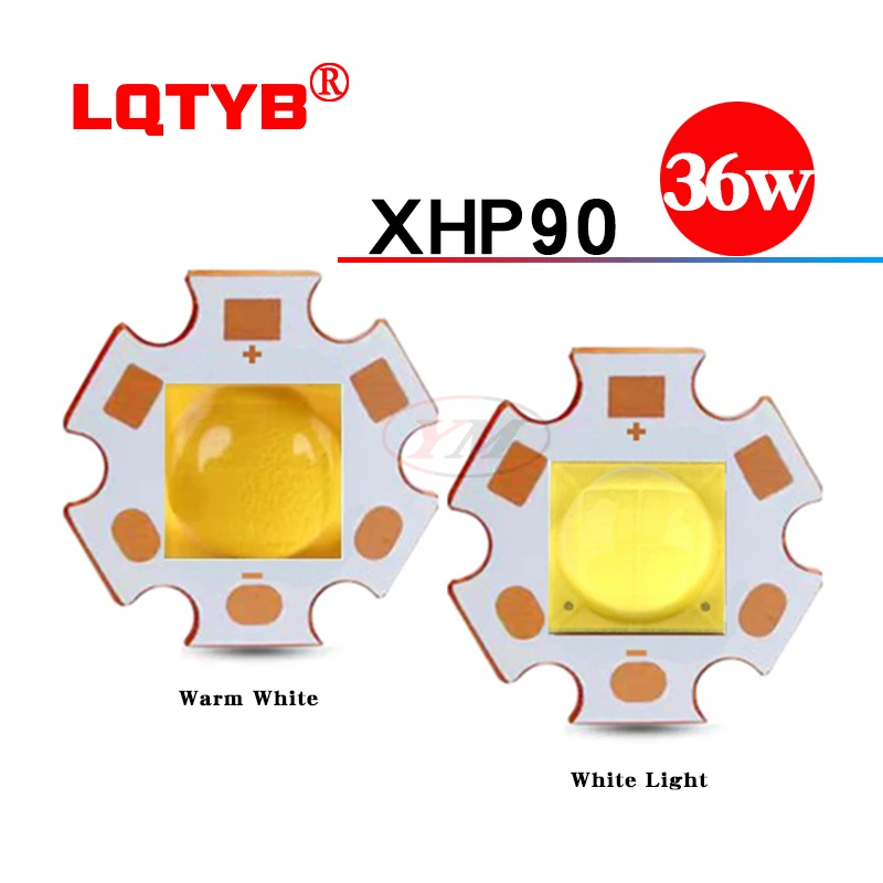 XHP90 high-power 36W white light ultra-high brightness LED lamp bead wick strong light flashlight DIY light source accessories