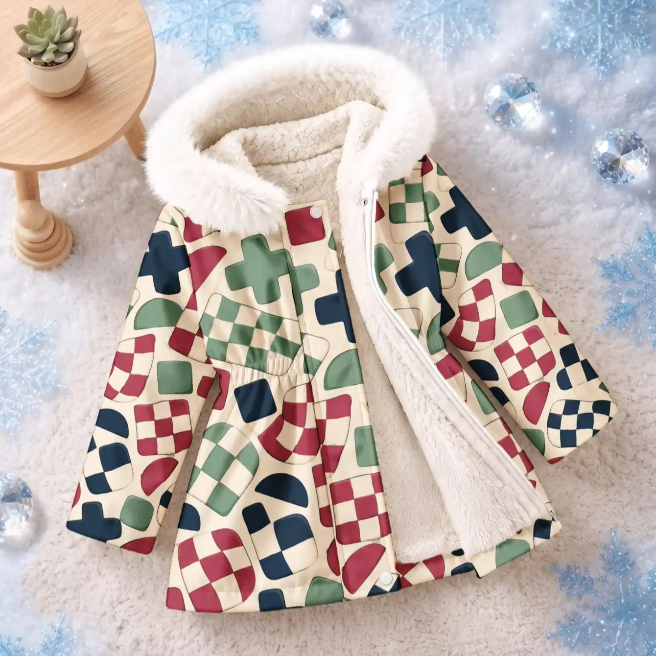Warm Fleece Lined Cotton Jacket Winter Insulation Outerwear for Cold Weather Comfortable Soft Cotton Coat for Men Women