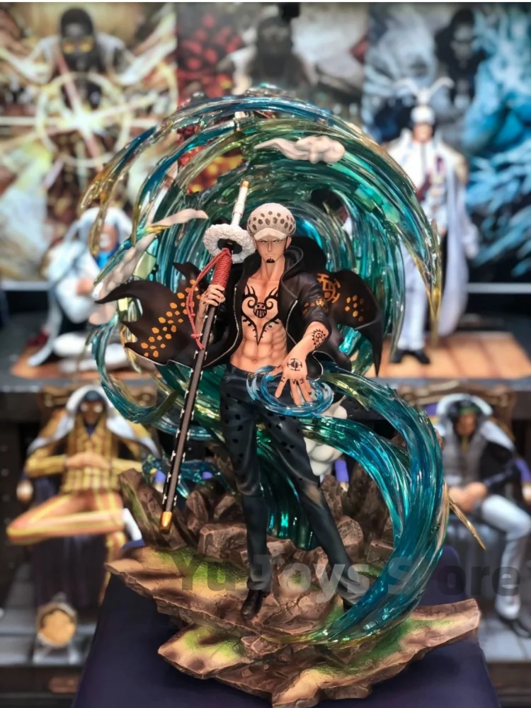 41cm New One Piece Gk Phantom Trafalgar D. Water Law Qiwuhai Super Huge Scene Action Figure Statue Collection Toys Kids Gift