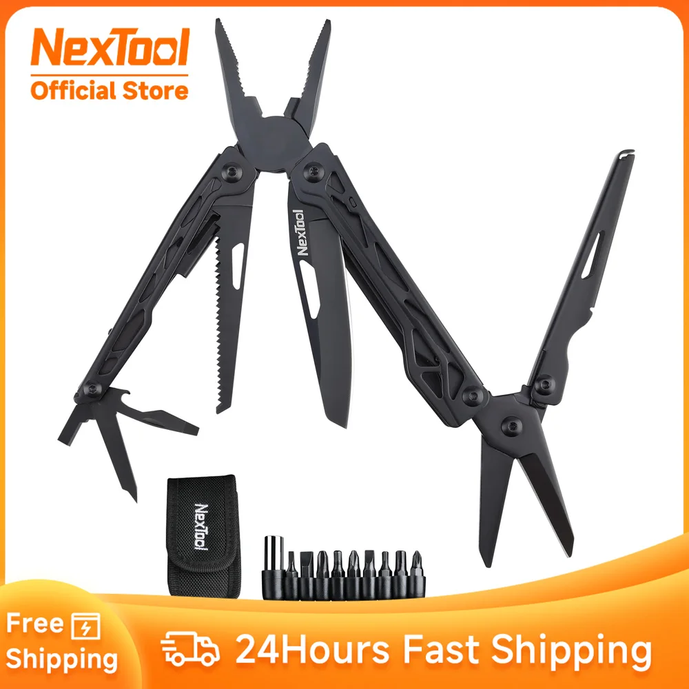 NexTool-Kit de herramientas de mano multiherramienta 9 en 1, cuchillo plegable, alicates, destornillador, sierra de madera, herramientas mecánicas,