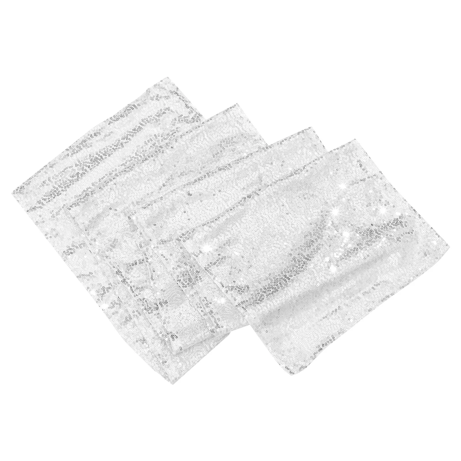 Серебристая скатерть с блестками для праздников и свадеб