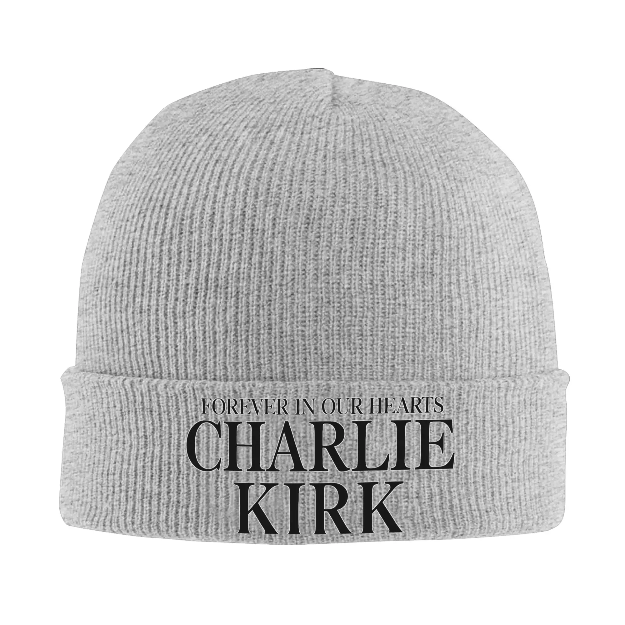 تشارلي كيرك بونيه القبعات قبعة صغيرة الخريف الشتاء الرسم محبوك قبعة لطيف الرجال النساء للجنسين رياضة الحرارية قبعة مرنة