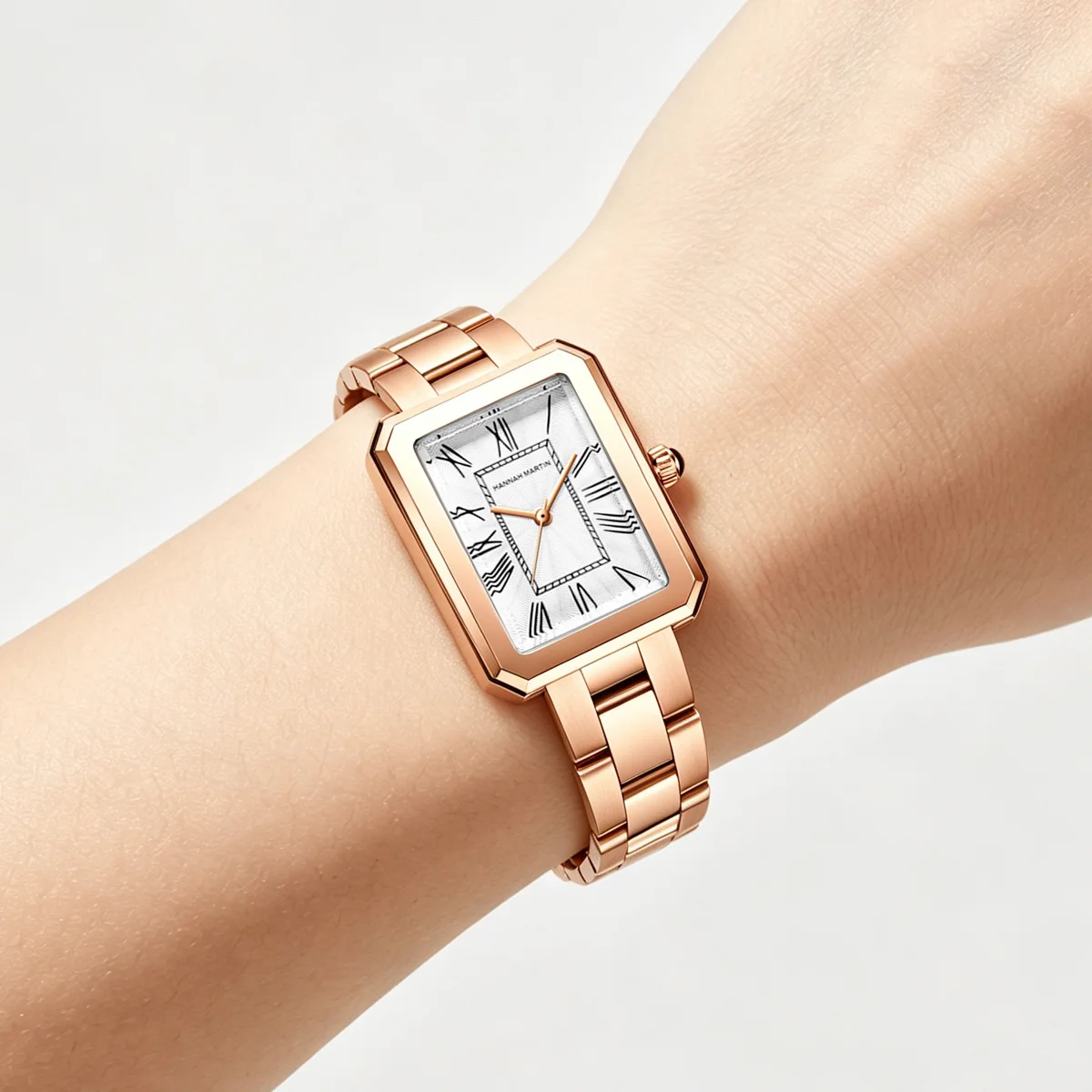 Quartz Watch Women 34mm Square Rose Gold Case Roman Scale MIYOTA Movement Original Clock Banquet Matching & Work Leisure Watches
