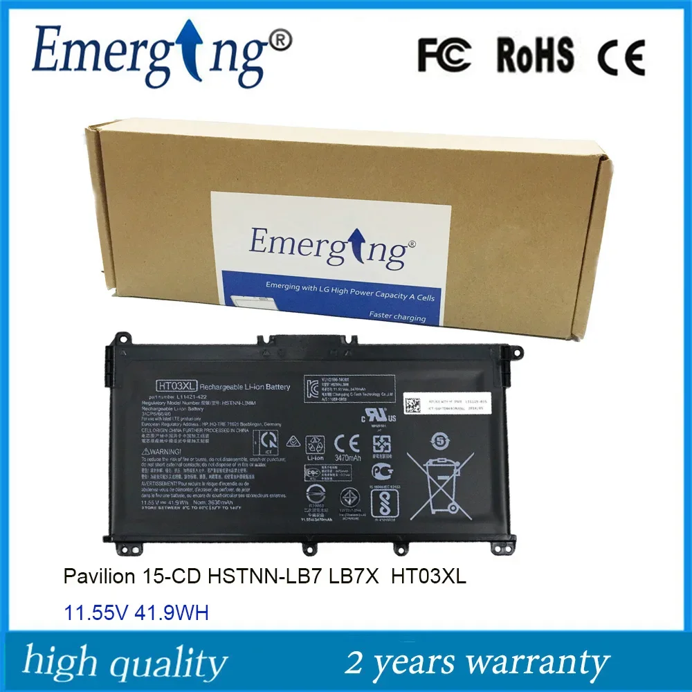 Imagem -01 - Bateria do Portátil para hp Pavilion Novo e Original Ht03xl 15-cd Hstnn-lb7 Lb7x Tf03xl Ht03 11.55v 11.9 wh bateria do portatil para hp pavilion novo e original ht03xl 15 cd hstnn lb7 lb7x tf03xl ht03 1155v 119 wh 01