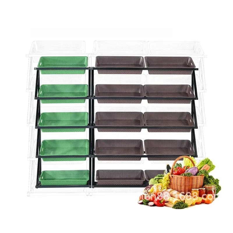 Supermarket vegetable and fruit shelves, multi-layer display shelves, convenience store three-layer and four-layer shelve