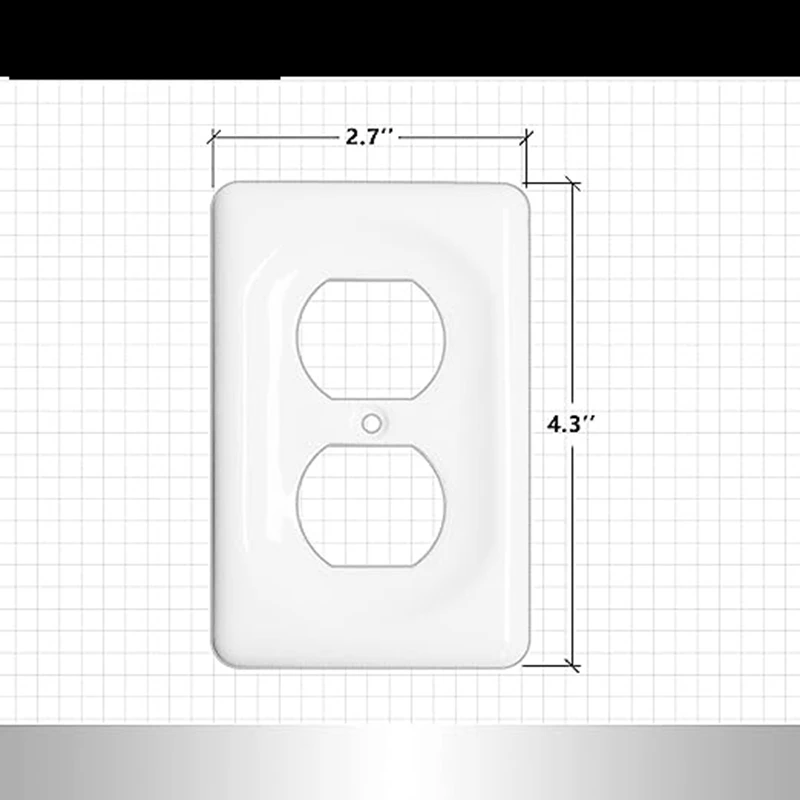 Placas De Comutação De Cerâmica, Tampa Da Placa De Comutação, Duplex Simples, Branco, 2 Pacote