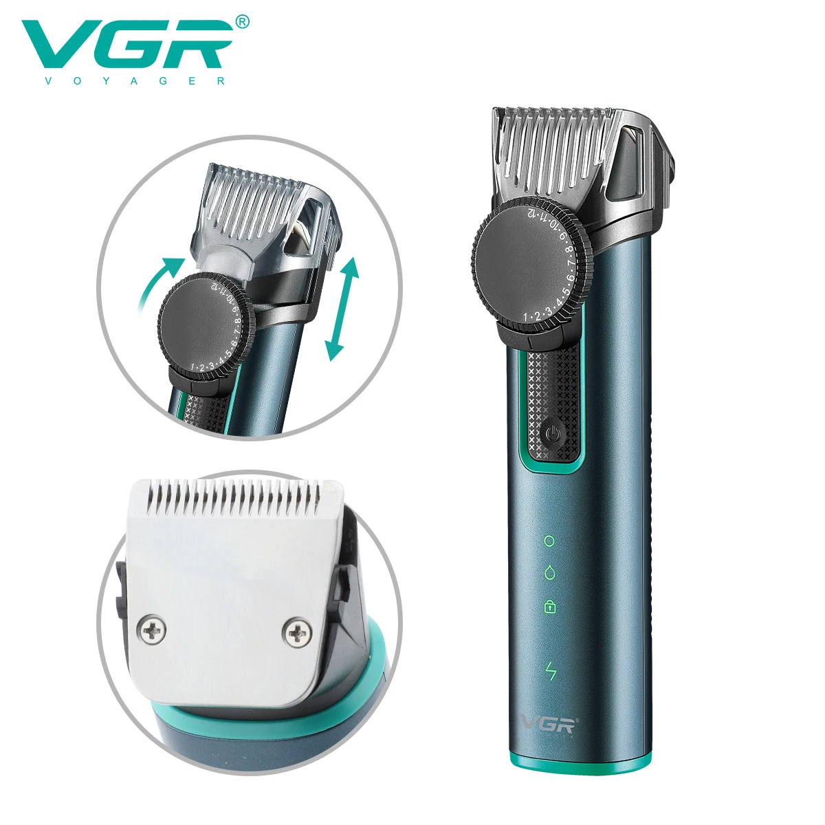 VGR Hair Trimmer Adjustable Hair Cutting Machine Waterproof Barber Hair Clipper Cordless Haircut Machine Trimmer for Men V-973