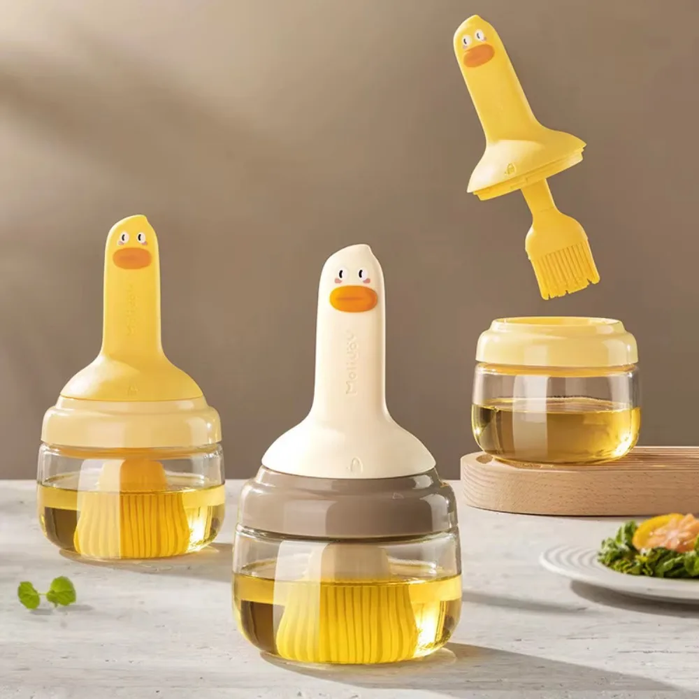 No Odor All-in-One Cartoon Oil Brush High-value Food-grade Kitchen Oil Brush Silicone Oil Bottle Outdoor