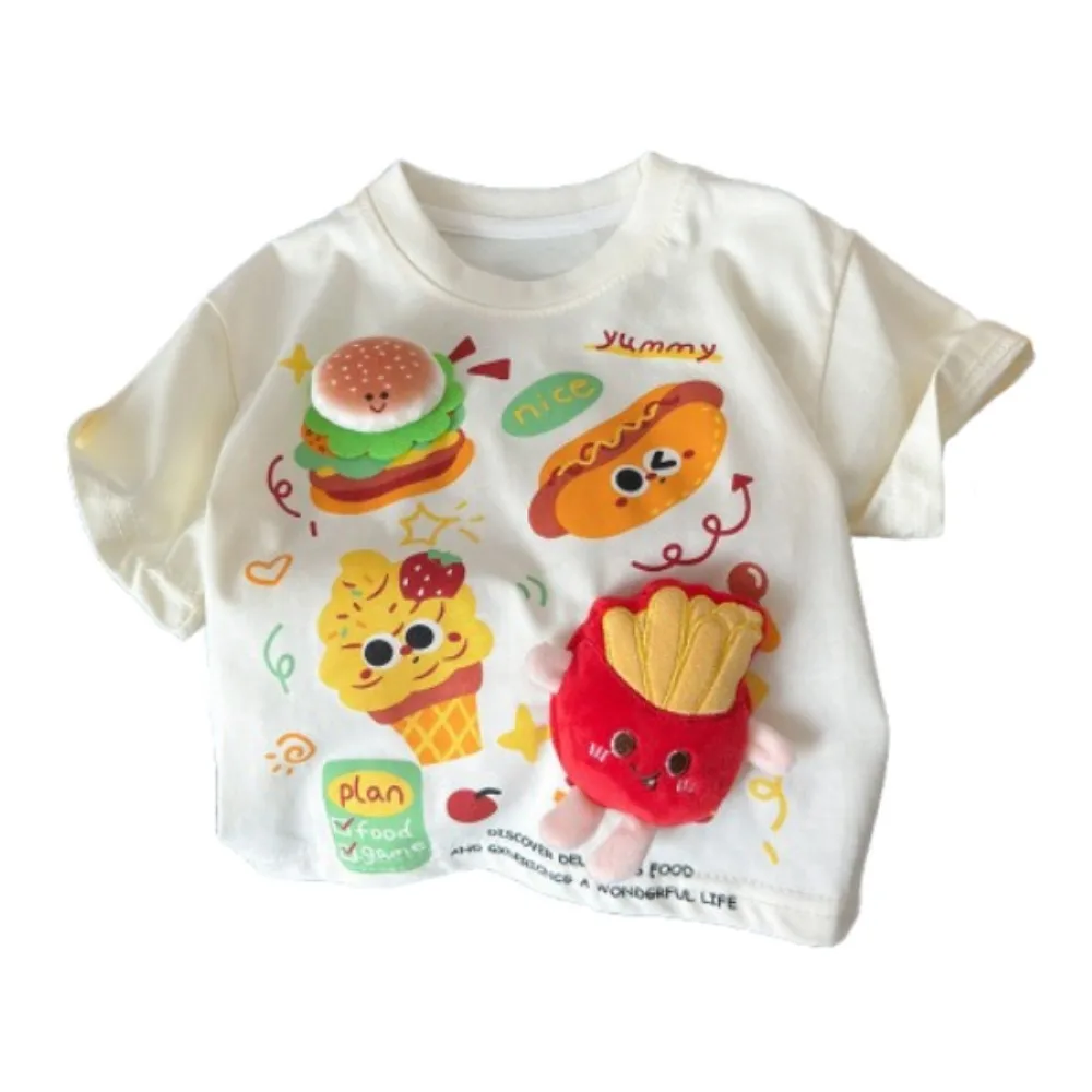 

Creative Children's Short Sleeves Pure Cotton Cartoon Printed Summer T-shirts Breathable Multiple Sizes Short Sleeve Tops