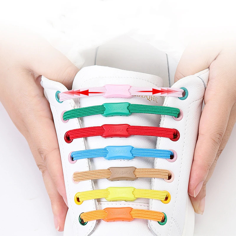 New Color No Tie Shoe Laces Elastic Laces Sneakers Flat Shoelaces Without Ties Kids Adult Quick Shoe Lace Rubber Bands for Shoes
